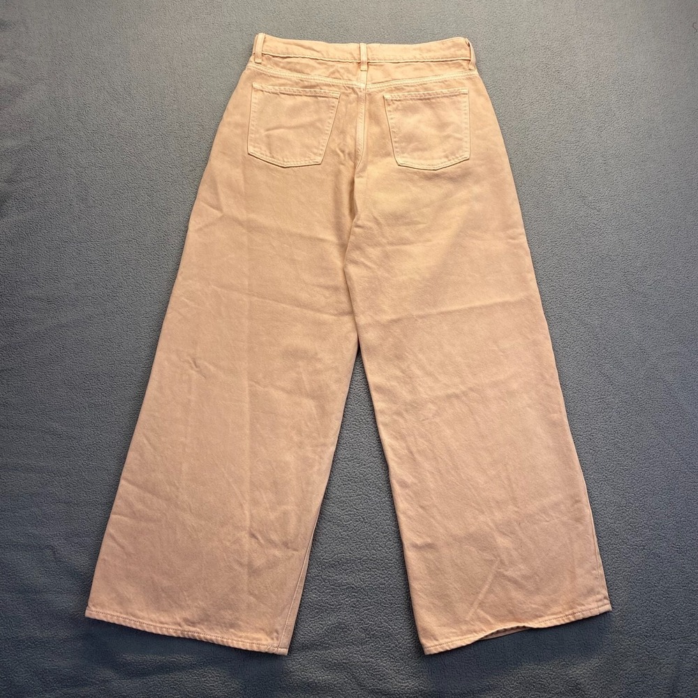Old Navy Mid Rise Baggy Wide Leg Jeans Womens Size 8 Peach Denim Pockets - Picture 2 of 14